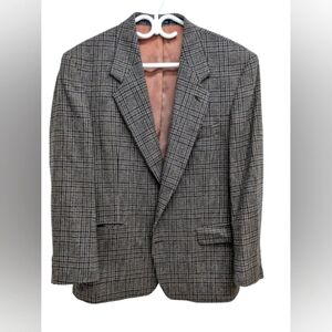 Moores Christian Dumas men's plaid tailored wool blazer size 42R